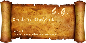 Orsós Gibárt névjegykártya