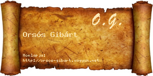 Orsós Gibárt névjegykártya